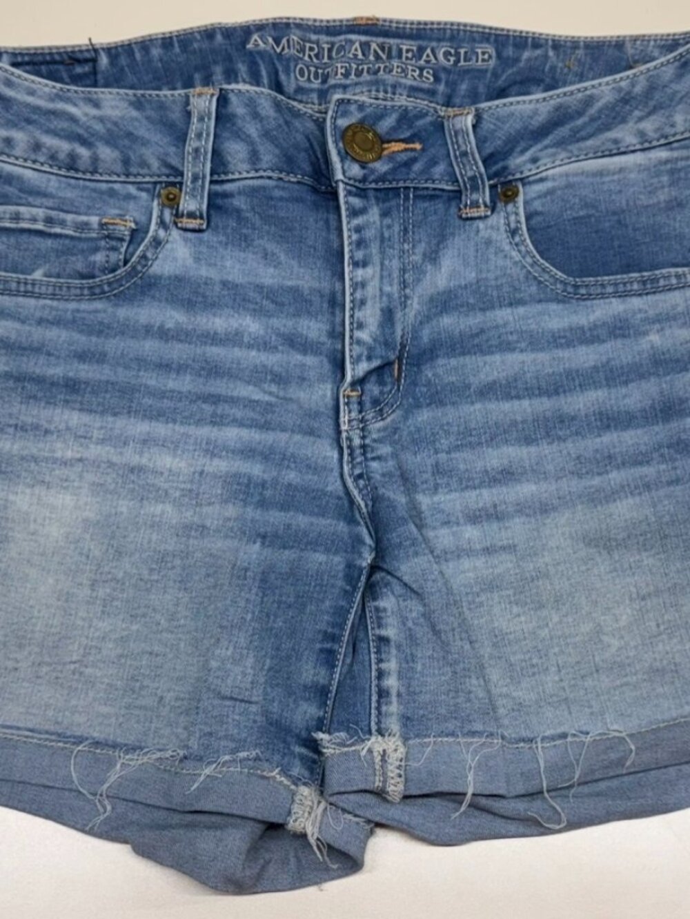 American Eagle Midi Denim Shorts Size 8